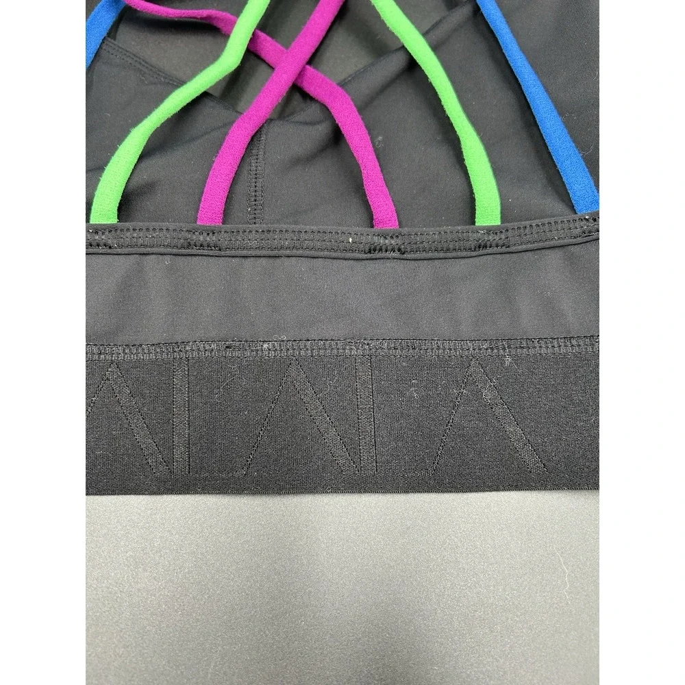 Alala Reef Strappy Triangle Athletic Work Out Sports Bra Black Multicolor Reef M